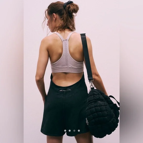 SOLD - NWOT FREE PEOPLE FP Movement Hot Shot Halter Romper Black Large - Picture 3 of 10